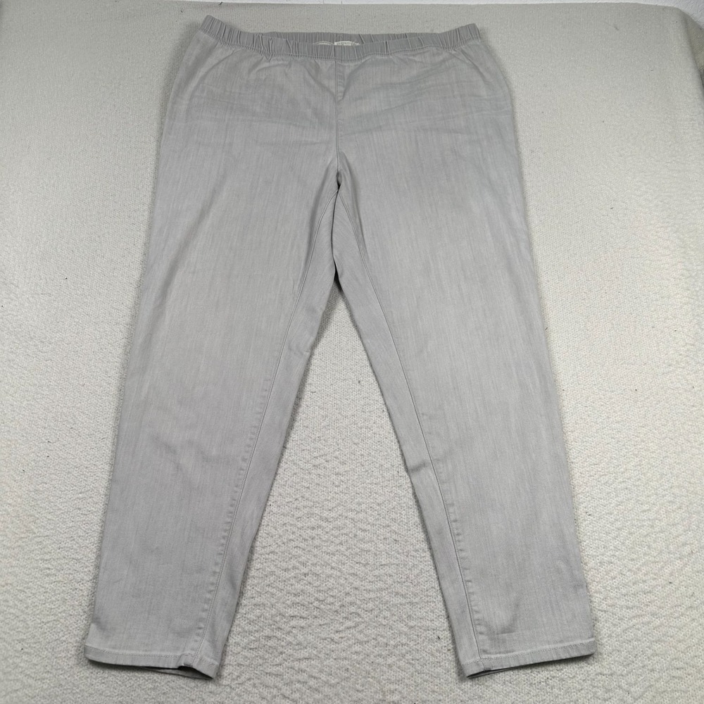 Eileen Fisher Organic Cotton Blend Pants Womens 1X Tapered‎ Pull on Stretch Gray
